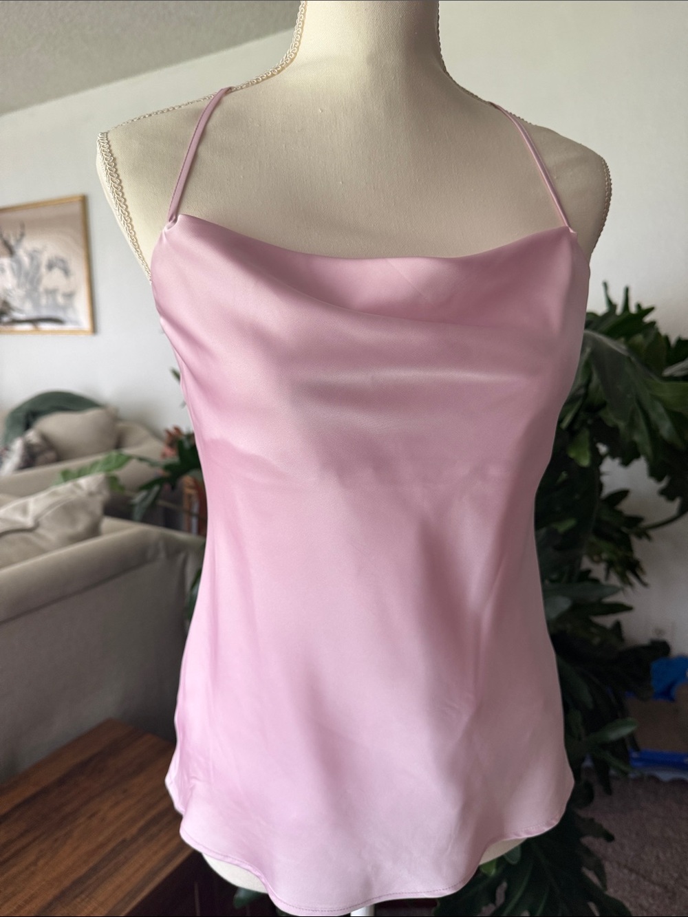 Express Pink Satin Cowl Neck Camisole Size: XS (new without tags)